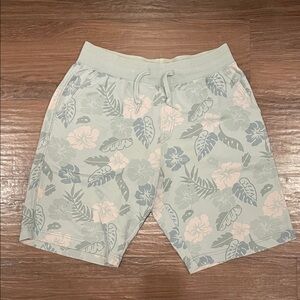 Uniqlo Men's Athletic Shorts - Light Blue and Pink Floral